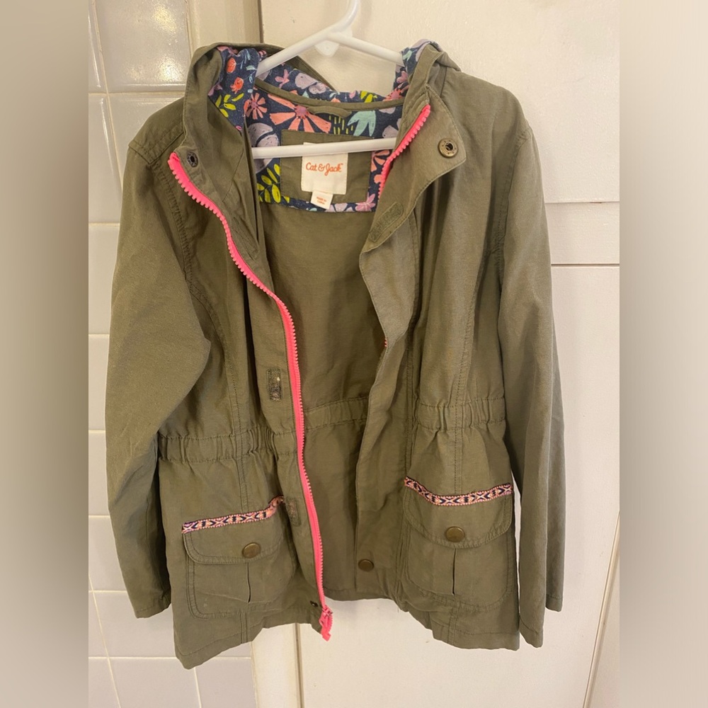 Girls Cat & Jack Olive Green Jacket, Sz. 6/6x